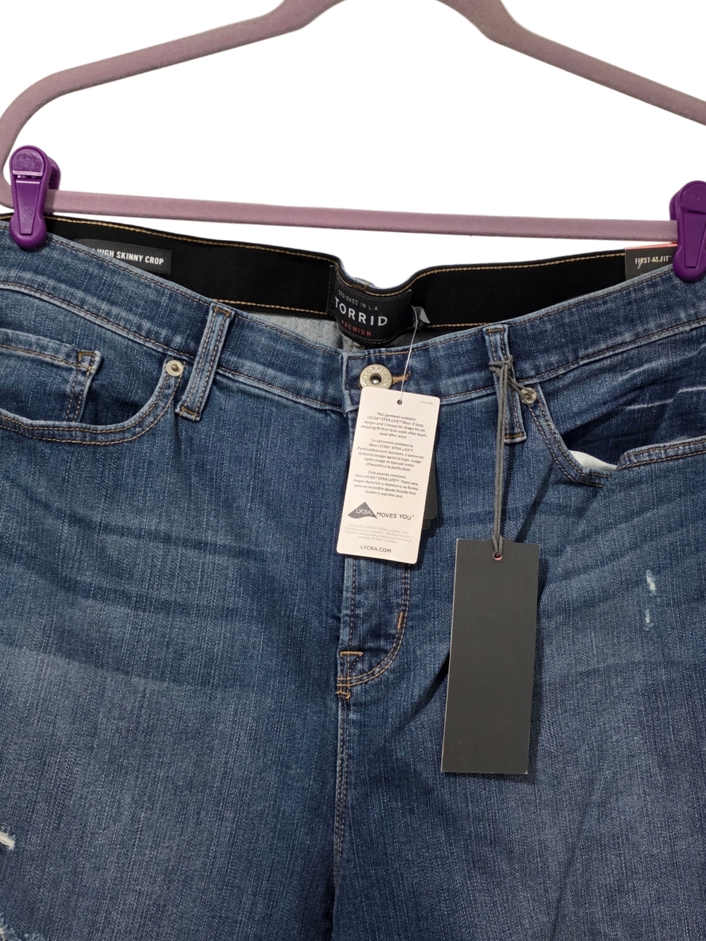 Torrid Crop Sky High Skinny Premium Stretch High-Rise Jean NWT - Picture 2 of 6